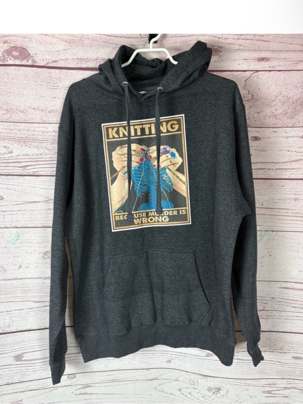 Knitting Because Murder is Wrong Sweater Graphic Hoodie